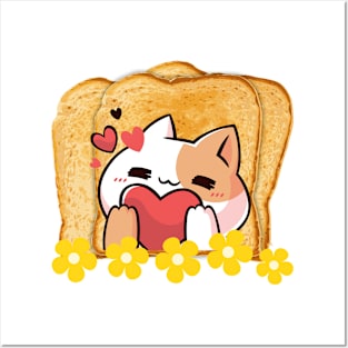 Cat Flower Toast05 Posters and Art